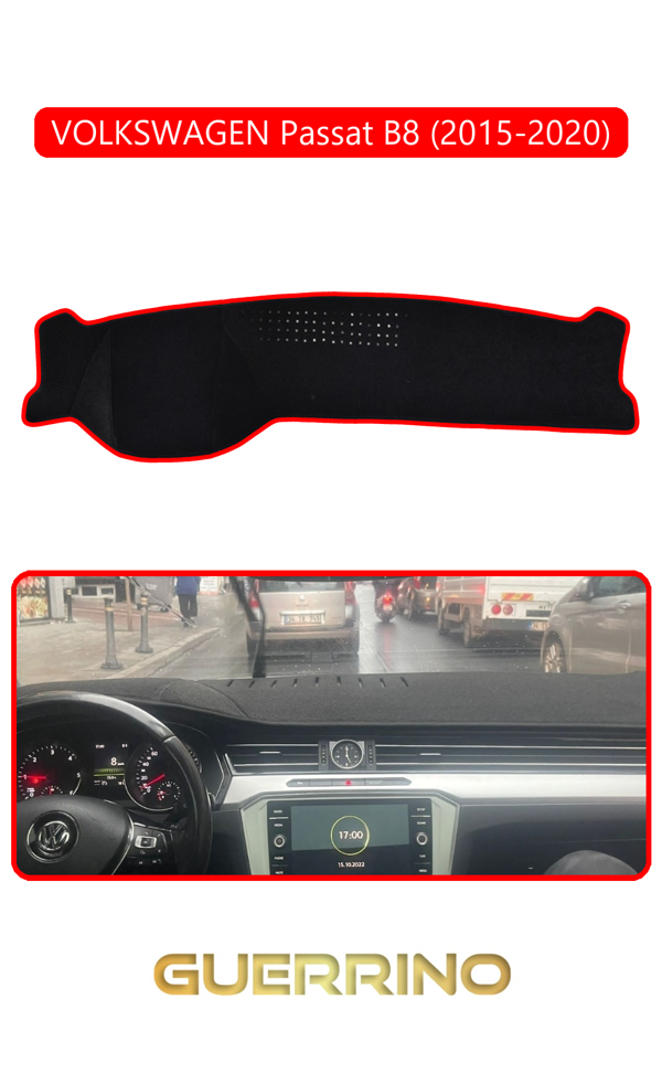 Alisevashop Volkswagen Passat B 8 (2015-2020)Torpido Koruma Halısı Kırmızı Kenar  - Image 1
