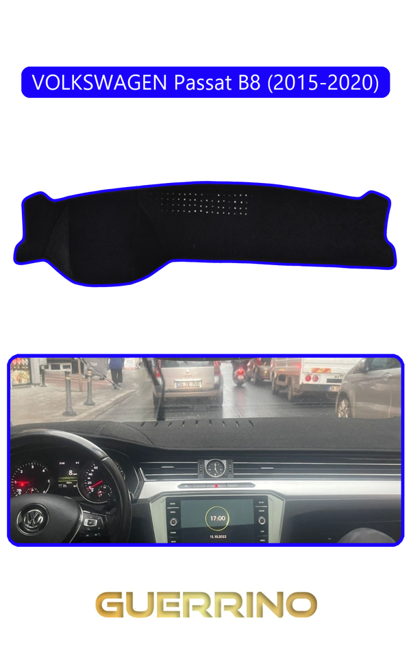 Alisevashop Volkswagen Passat B 8 (2015-2020)Torpido Koruma Halısı Mavi Kenar  - Image 1