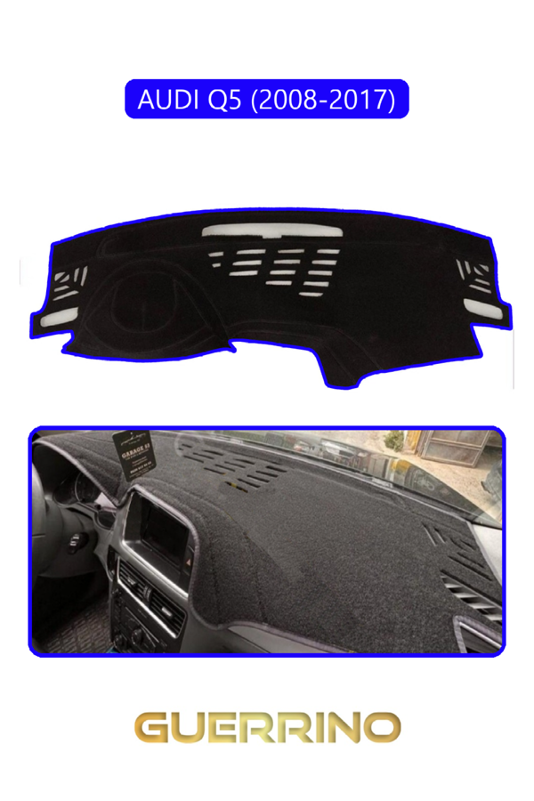 Alisevashop Audi Q5 2008-2017Torpido Koruma Halısı Mavi Kenar  - Image 1