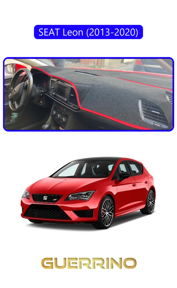 Alisevashop Seat Leon (2013-2020)Torpido Koruma Halısı Mavi Kenar  - Image 1