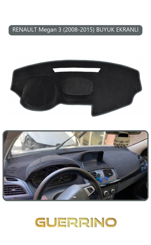 Alisevashop Renault Megan 3 (2008-2015) Buyuk Ekranlıtorpido Koruma Halısı Gri Kenar  - Image 1