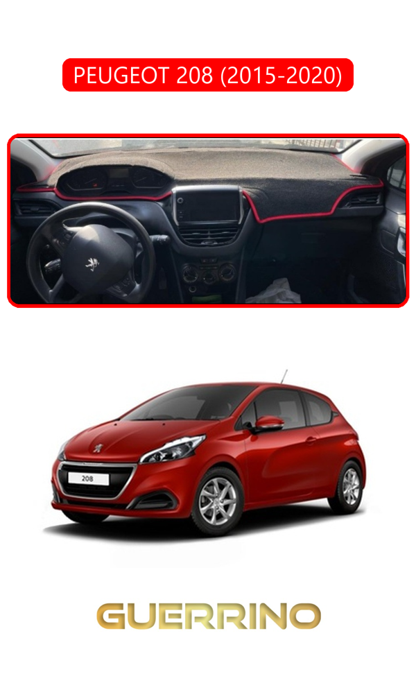 Alisevashop Peugeot 208 (2015-2020)Torpido Koruma Halısı Kırmızı Kenar  - Image 1