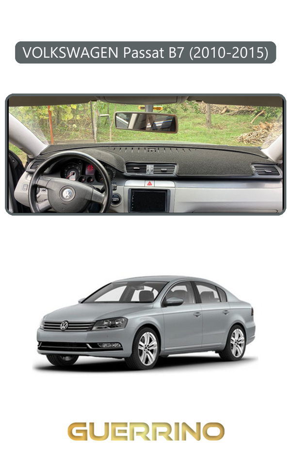 Alisevashop Volkswagen Passat B7 (2010-2015)Torpido Koruma Halısı Gri Kenar  - Image 1