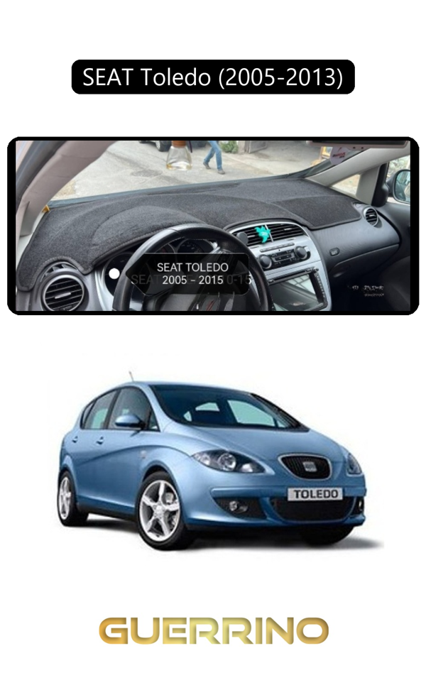 Alisevashop Seat Toledo (2005-2013)Torpido Koruma Halısı Siyah Kenar  - Image 1