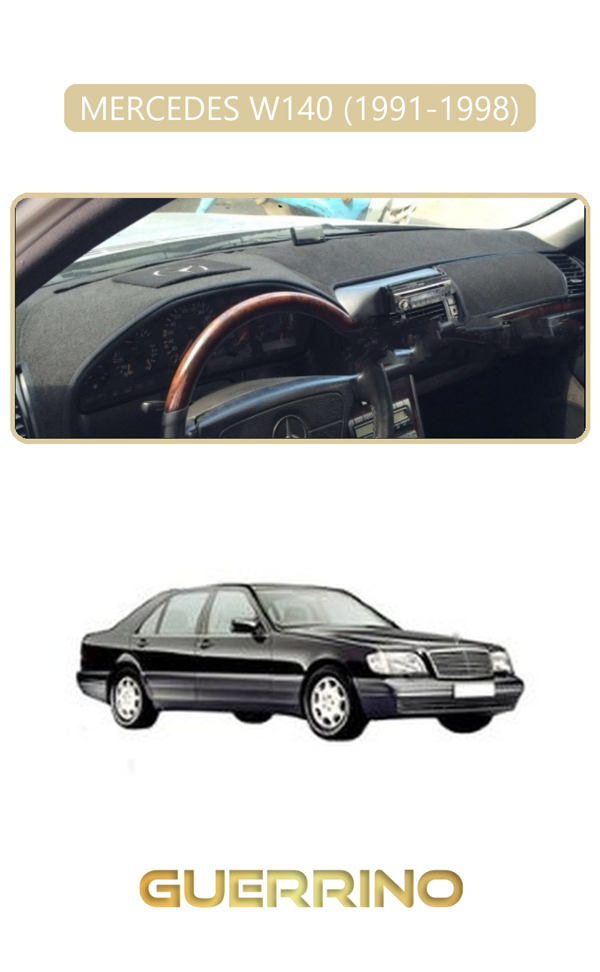 Alisevashop Mercedes W140 1991-1998Torpido Koruma Halısı Bej Kenar  - Image 1