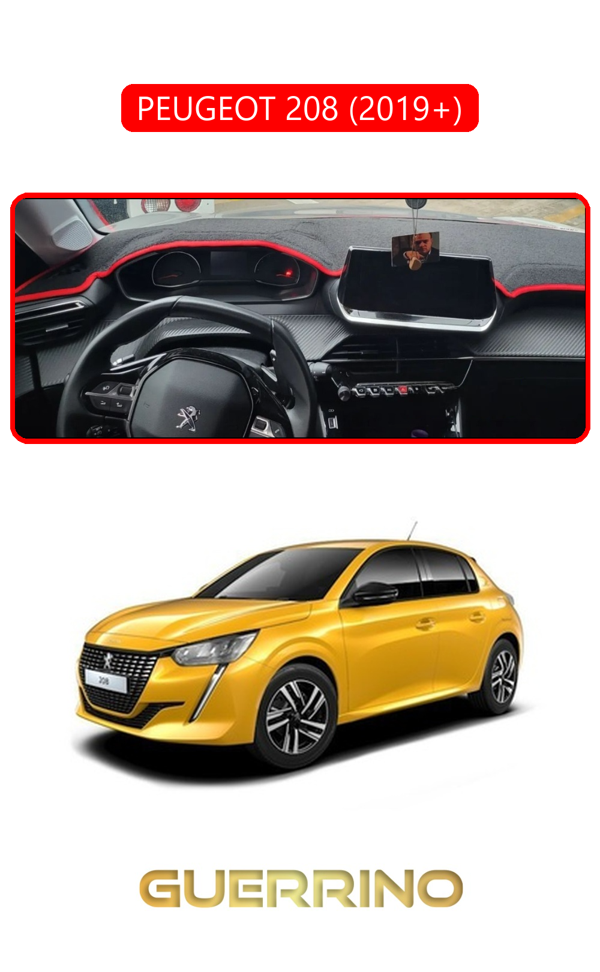 Alisevashop Peugeot 208 (2019+)Torpido Koruma Halısı Kırmızı Kenar  - Image 1