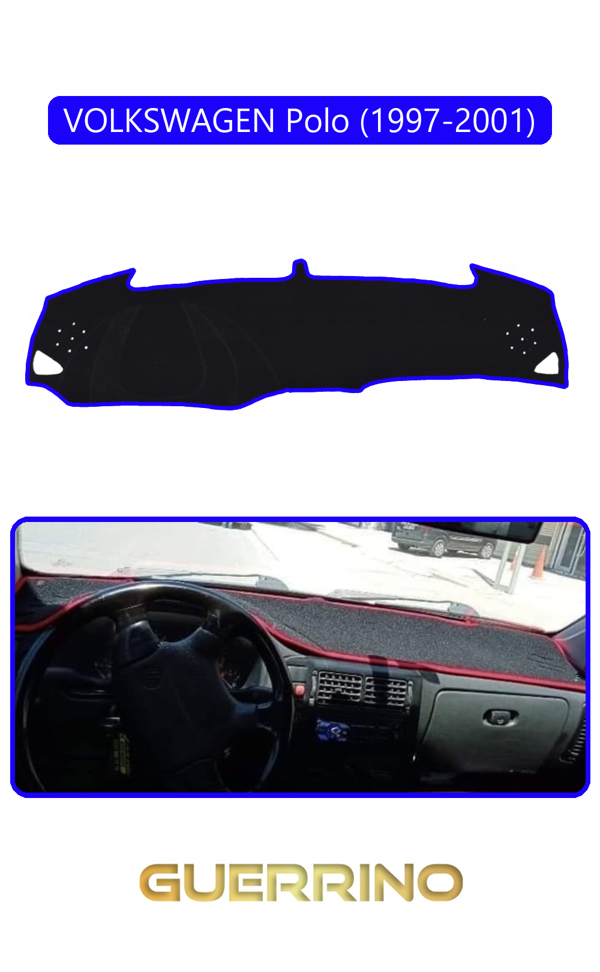 Alisevashop Volkswagen Polo (1997-2001)Torpido Koruma Halısı Mavi Kenar  - Image 1