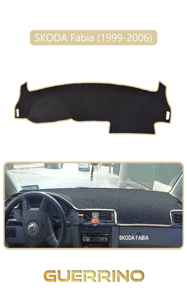 Alisevashop Skoda Fabia (1999-2006)Torpido Koruma Halısı Bej Kenar  - Image 1