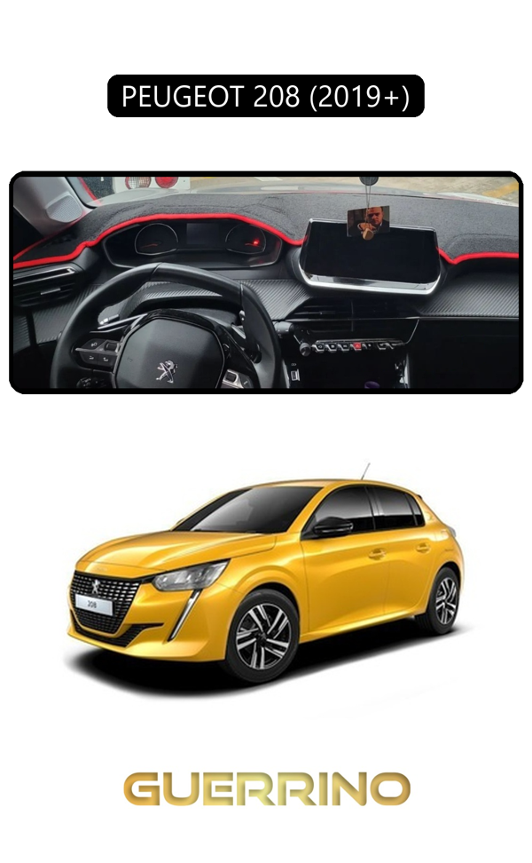Alisevashop Peugeot 208 (2019+)Torpido Koruma Halısı Siyah Kenar  - Image 1