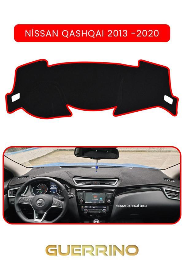 Alisevashop Nissan Qashqaı 2013 -2020Torpido Koruma Halısı Kırmızı Kenar  - Image 1