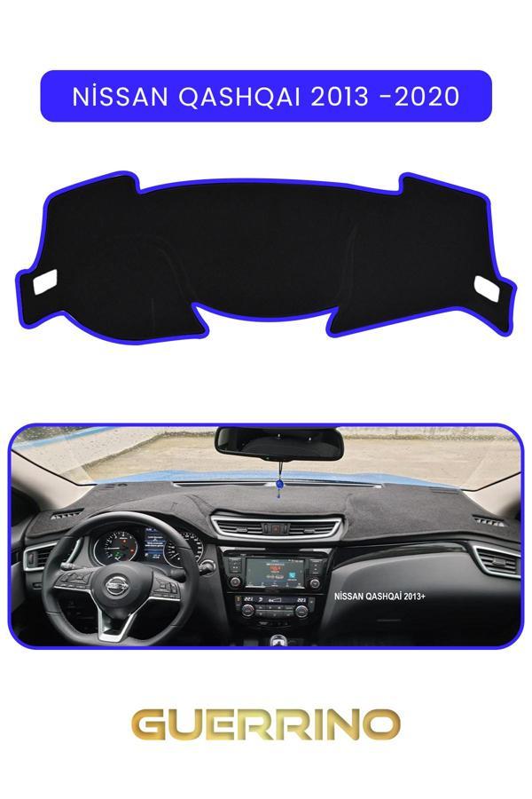 Alisevashop Nissan Qashqaı 2013 -2020Torpido Koruma Halısı Mavi Kenar  - Image 1