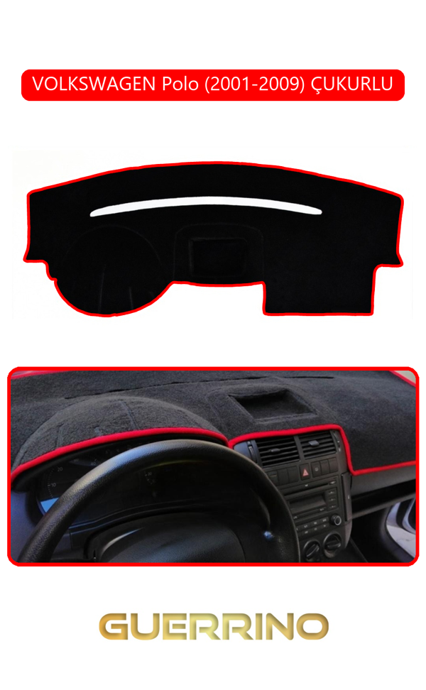 Alisevashop Volkswagen Polo (2001-2009) Çukurlutorpido Koruma Halısı Kırmızı Kenar  - Image 1