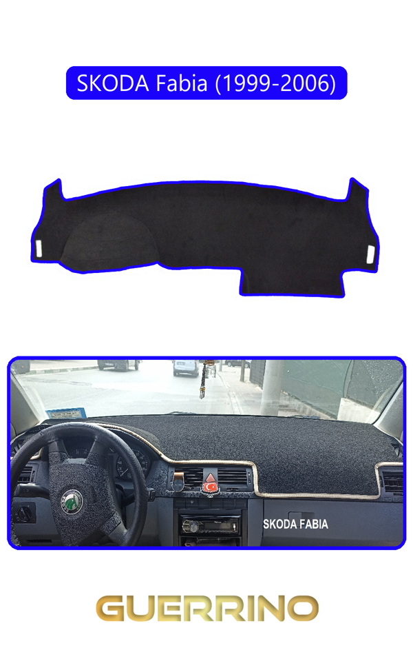 Alisevashop Skoda Fabia (1999-2006)Torpido Koruma Halısı Mavi Kenar  - Image 1