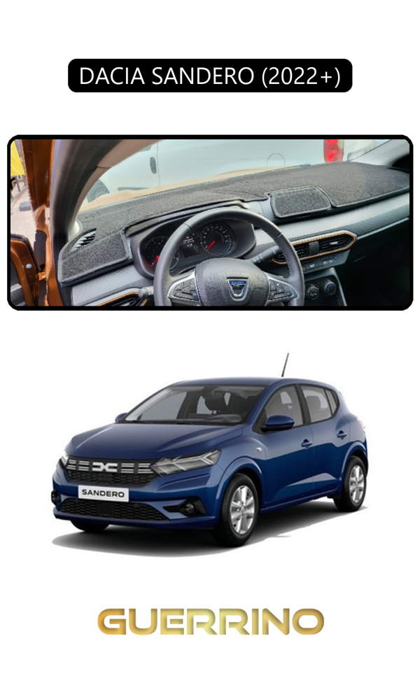 Alisevashop Dacıa Sandero 2022+ Torpido Koruma Halısı Siyah Kenar  - Image 1