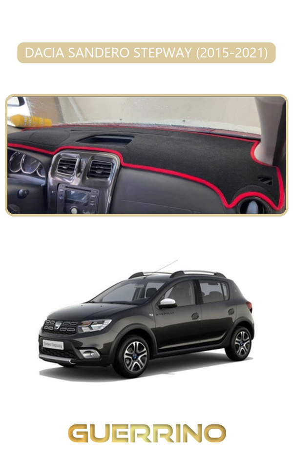 Alisevashop Dacıa Sandero Stepway 2015-2021Torpido Koruma Halısı Bej Kenar  - Image 1