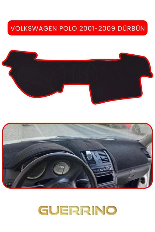 Alisevashop Volkswagen Polo (2001-2009) Dürbün  Torpido Koruma Halısı Kırmızı Kenar  - Image 1
