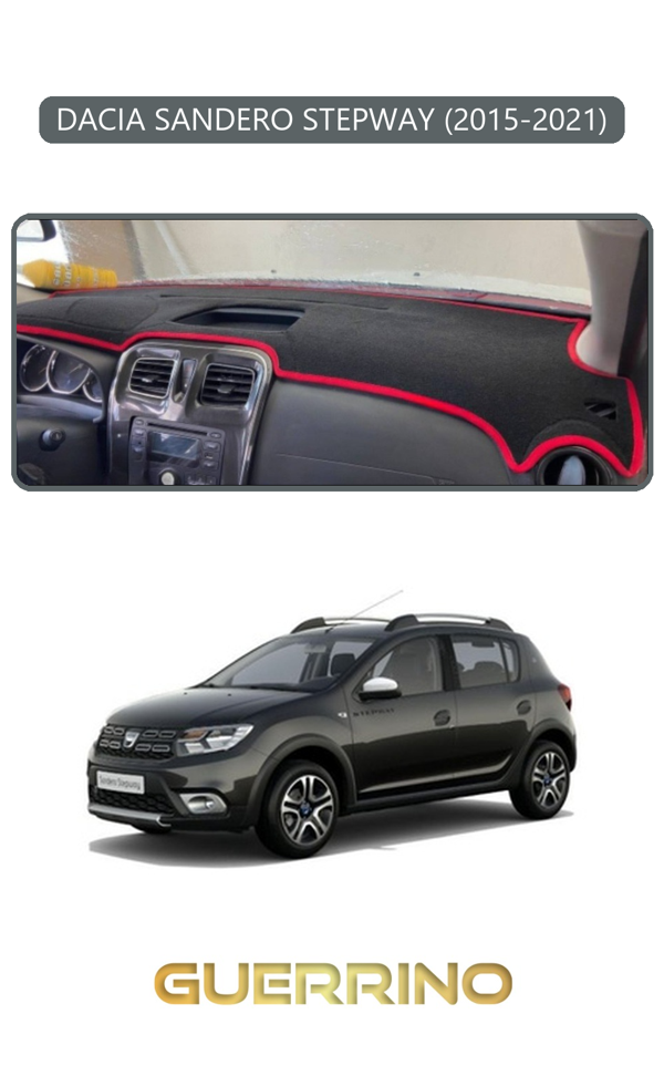 Alisevashop Dacıa Sandero Stepway 2015-2021Torpido Koruma Halısı Gri Kenar  - Image 1