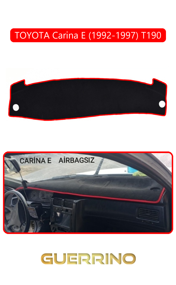 Alisevashop Toyota Carina E (1992-1997) T190 Aırbaglıtorpido Koruma Halısı Kırmızı Kenar  - Image 1