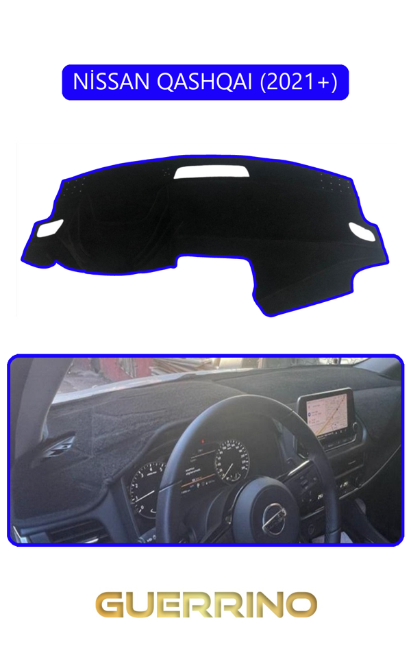 Alisevashop Nissan Qashqaı 2021 +Torpido Koruma Halısı Mavi Kenar  - Image 1