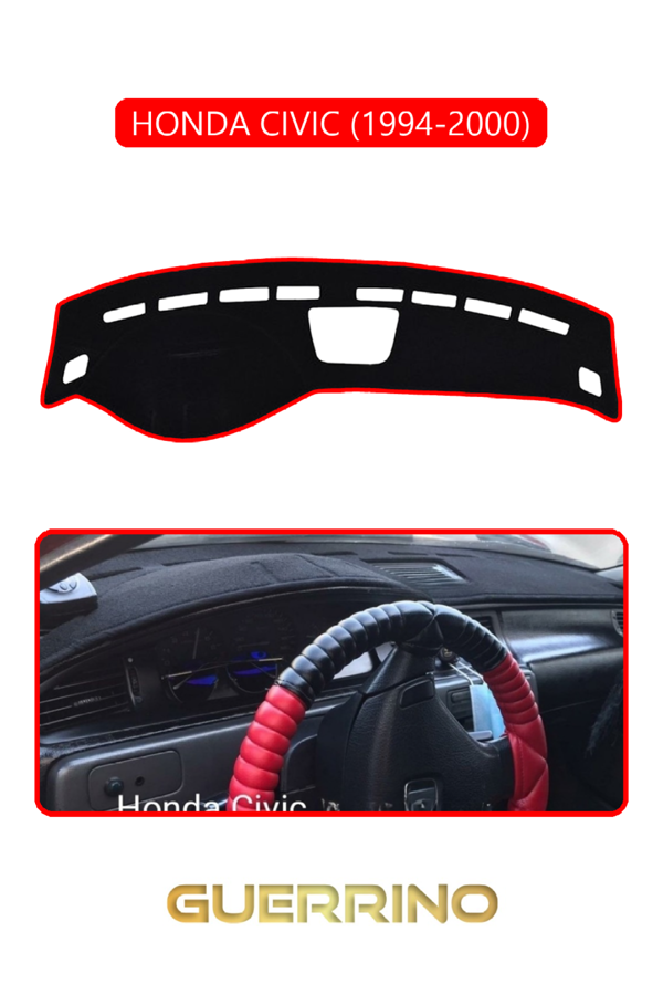 Alisevashop Honda Cıvıc 1994-2000Torpido Koruma Halısı Kırmızı Kenar  - Image 1