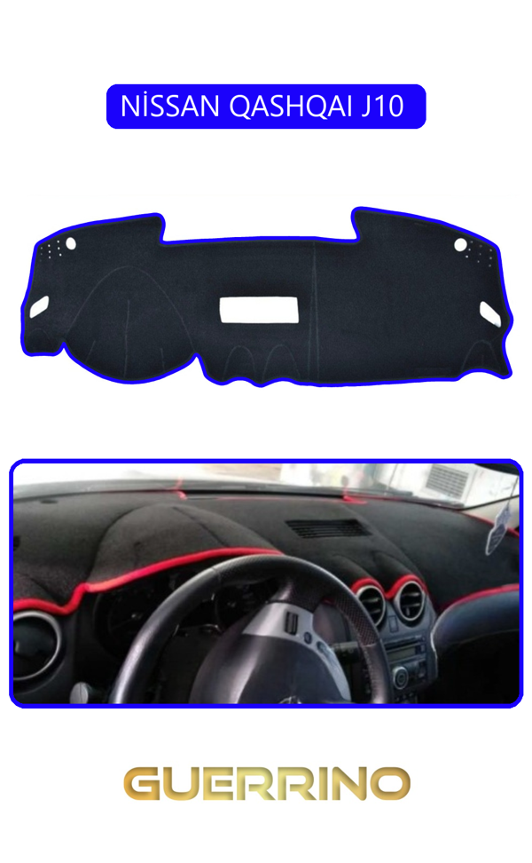 Alisevashop Nissan Qashqaı J10 Torpido Koruma Halısı Mavi Kenar  - Image 1