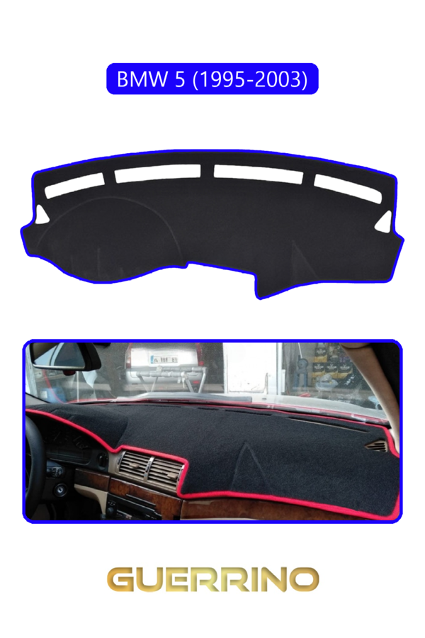 Alisevashop Bmw 5 1995-2003Torpido Koruma Halısı Mavi Kenar  - Image 1