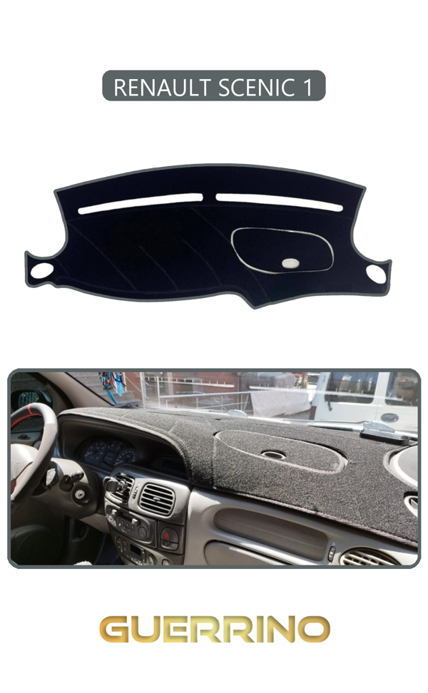 Alisevashop Renault Scenıc 1Torpido Koruma Halısı Gri Kenar  - Image 1