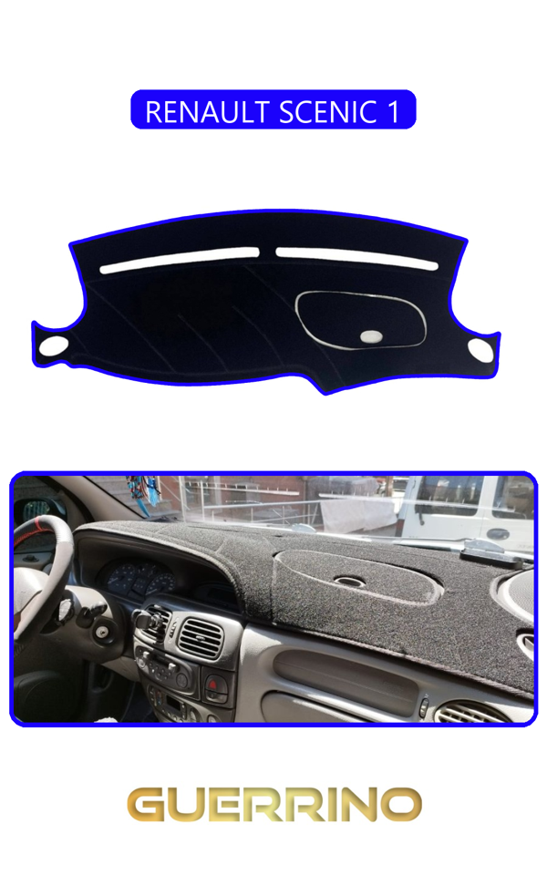 Alisevashop Renault Scenıc 1Torpido Koruma Halısı Mavi Kenar  - Image 1