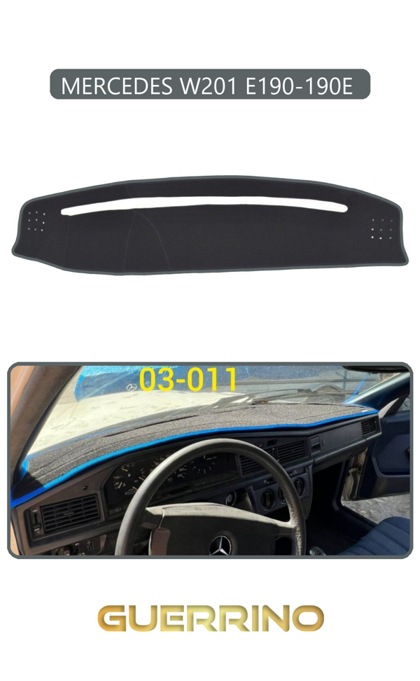 Alisevashop Mercedes W201 E190-190E Torpido Koruma Halısı Gri Kenar  - Image 1
