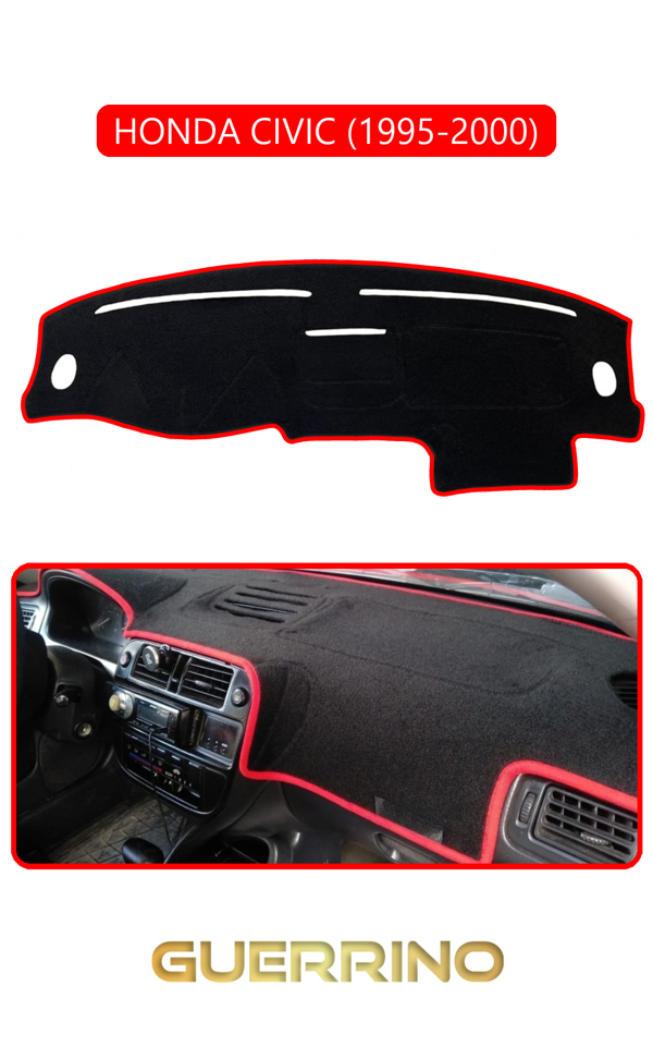 Alisevashop Honda Cıvıc 1995-2000Torpido Koruma Halısı Kırmızı Kenar  - Image 1