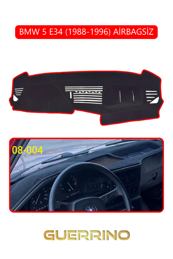 Alisevashop Bmw 5 E34 1988-1996 Airbagsiztorpido Koruma Halısı Kırmızı Kenar  - Image 1
