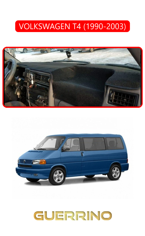 Alisevashop Volkswagen T4 (1990-2003)Torpido Koruma Halısı Kırmızı Kenar  - Image 1