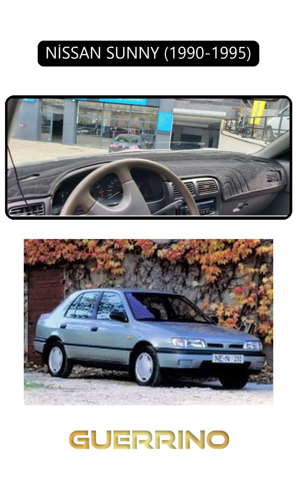 Alisevashop Nissan Sunny 1990-1995Torpido Koruma Halısı Siyah Kenar  - Image 1