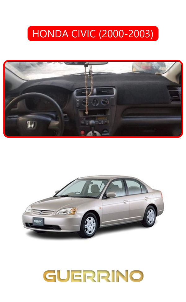 Alisevashop Honda Cıvıc 2000-2003Torpido Koruma Halısı Kırmızı Kenar  - Image 1