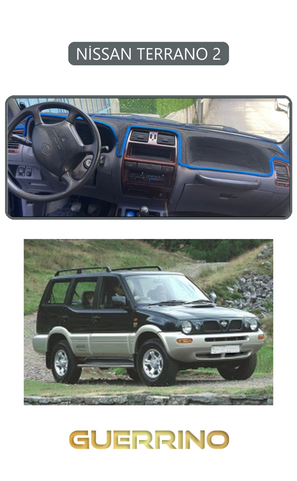 Alisevashop Nissan Terrano 2Torpido Koruma Halısı Gri Kenar  - Image 1