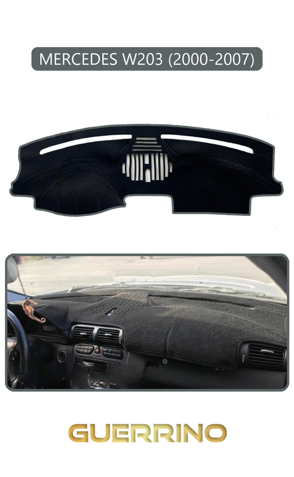 Alisevashop Mercedes W203 2000-2007Torpido Koruma Halısı Gri Kenar  - Image 1