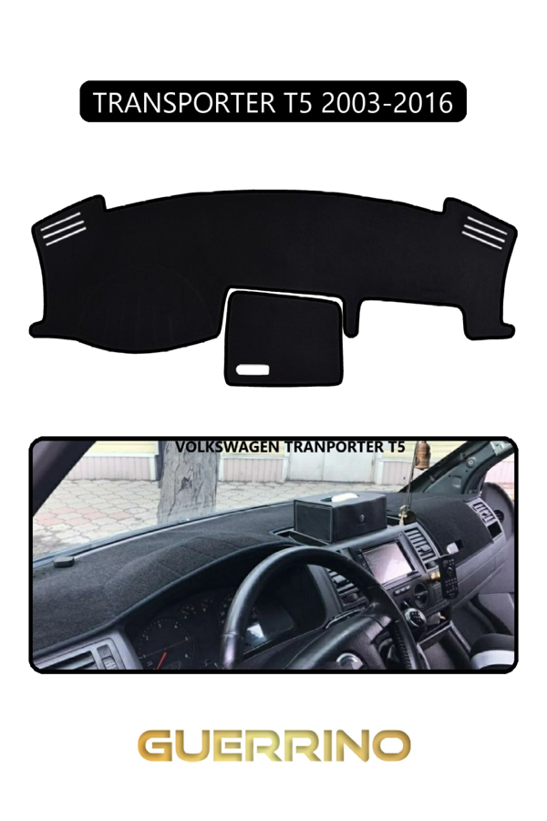 Alisevashop Volkswagen T5 (2003-2016)Torpido Koruma Halısı Siyah Kenar  - Image 1