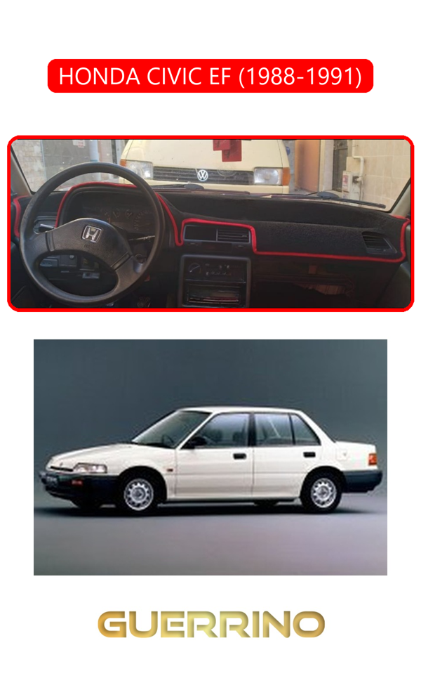 Alisevashop Honda Cıvıc Ef 1988-1991Torpido Koruma Halısı Kırmızı Kenar  - Image 1