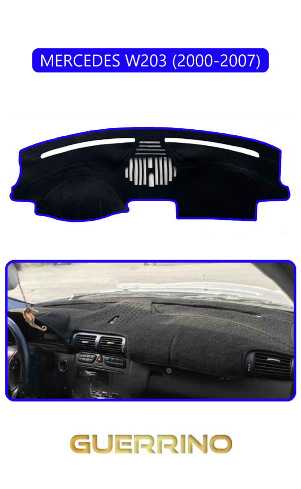Alisevashop Mercedes W203 2000-2007Torpido Koruma Halısı Mavi Kenar  - Image 1