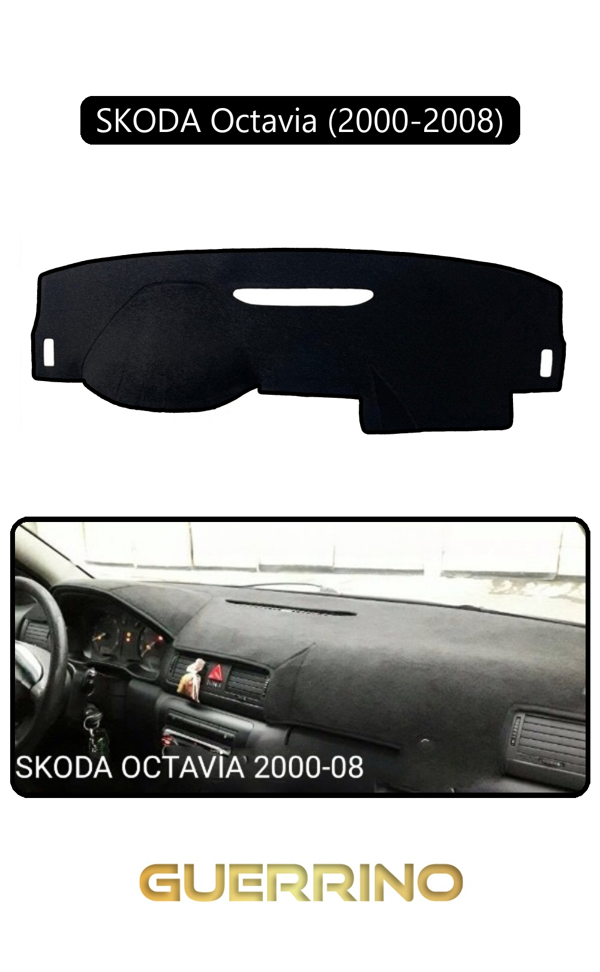 Alisevashop Skoda Octavia (2000-2008)Torpido Koruma Halısı Siyah Kenar  - Image 1
