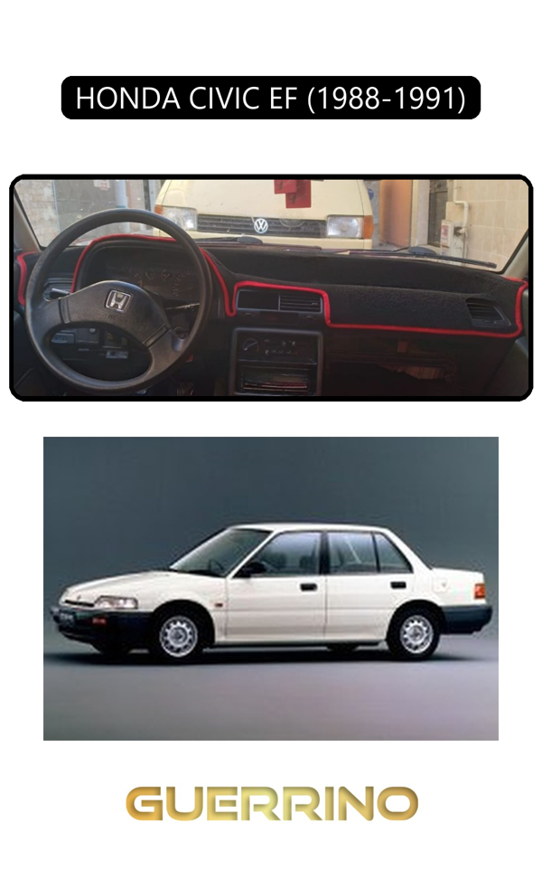 Alisevashop Honda Cıvıc Ef 1988-1991Torpido Koruma Halısı Siyah Kenar  - Image 1
