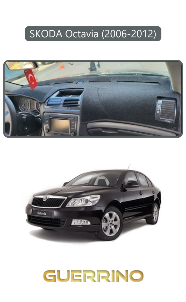 Alisevashop Skoda Octavia (2009-2012)Torpido Koruma Halısı Gri Kenar  - Image 1
