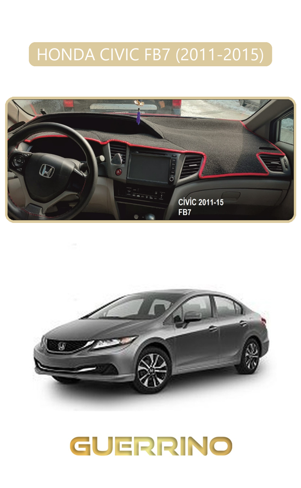 Alisevashop Honda Cıvıc Fb7 2011-2015Torpido Koruma Halısı Bej Kenar  - Image 1