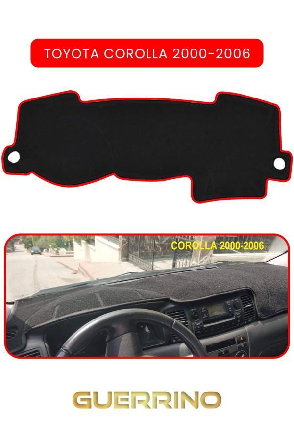 Alisevashop Toyota Corolla (2000-2006)Torpido Koruma Halısı Kırmızı Kenar  - Image 1