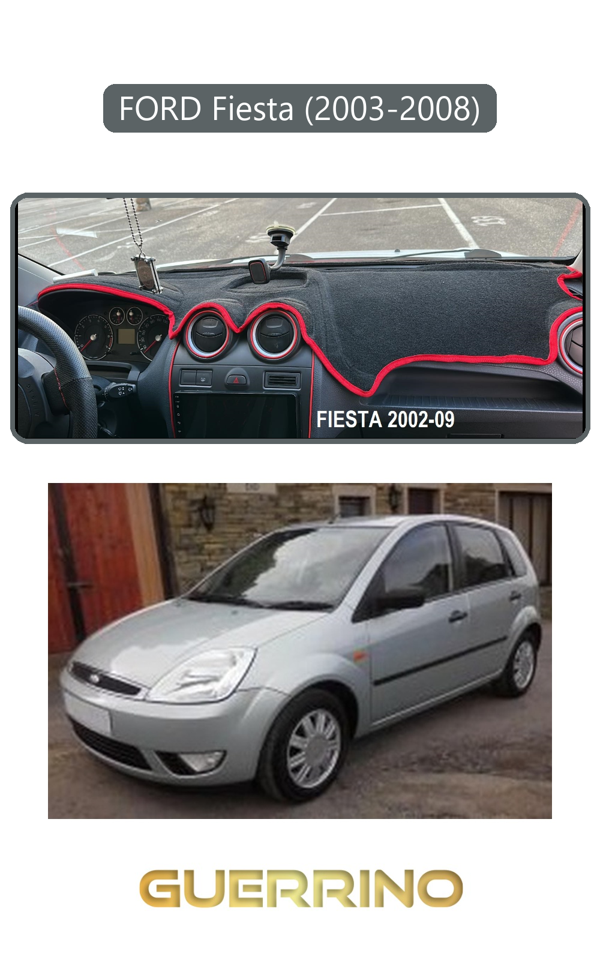Alisevashop Ford Fiesta (2003-2008)Torpido Koruma Halısı Gri Kenar  - Image 1