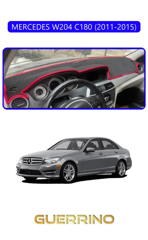 Alisevashop Mercedes W204 C180 2011-2015Torpido Koruma Halısı Mavi Kenar  - Image 1
