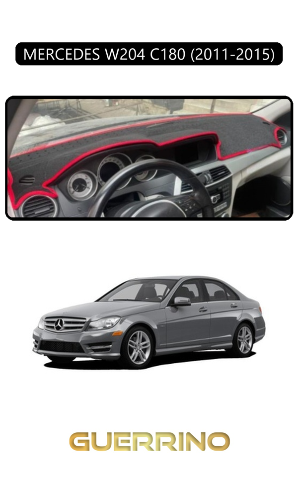 Alisevashop Mercedes W204 C180 2011-2015Torpido Koruma Halısı Siyah Kenar  - Image 1