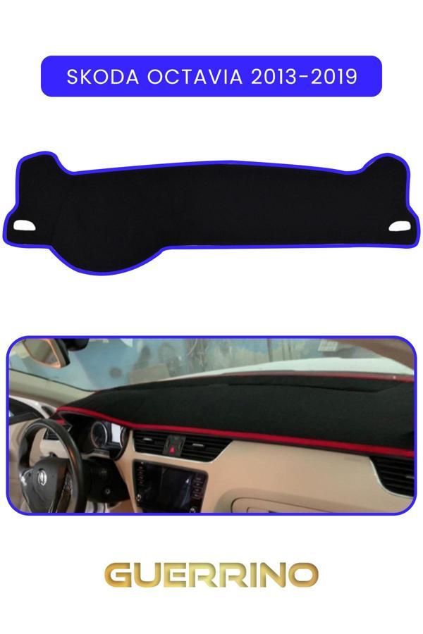 Alisevashop Skoda Octavia (2013-2019)Torpido Koruma Halısı Mavi Kenar  - Image 1