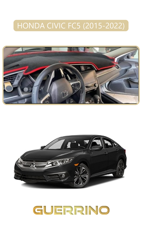 Alisevashop Honda Cıvıc Fc5 2015-2022Torpido Koruma Halısı Bej Kenar  - Image 1