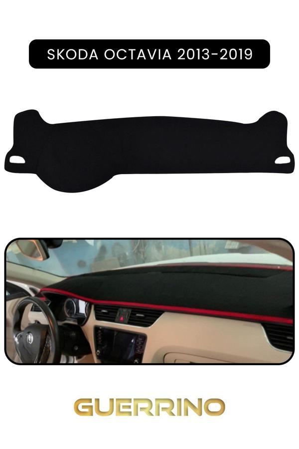 Alisevashop Skoda Octavia (2013-2019)Torpido Koruma Halısı Siyah Kenar  - Image 1